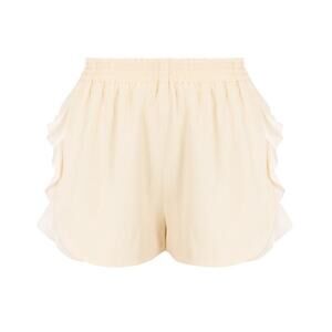 Stella McCartney Ruffle Trim High Rise Shorts Lemon Cream Size
